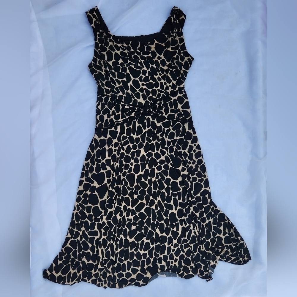 Enfocus Studio Sleeveless Black and Tan Dress size 6